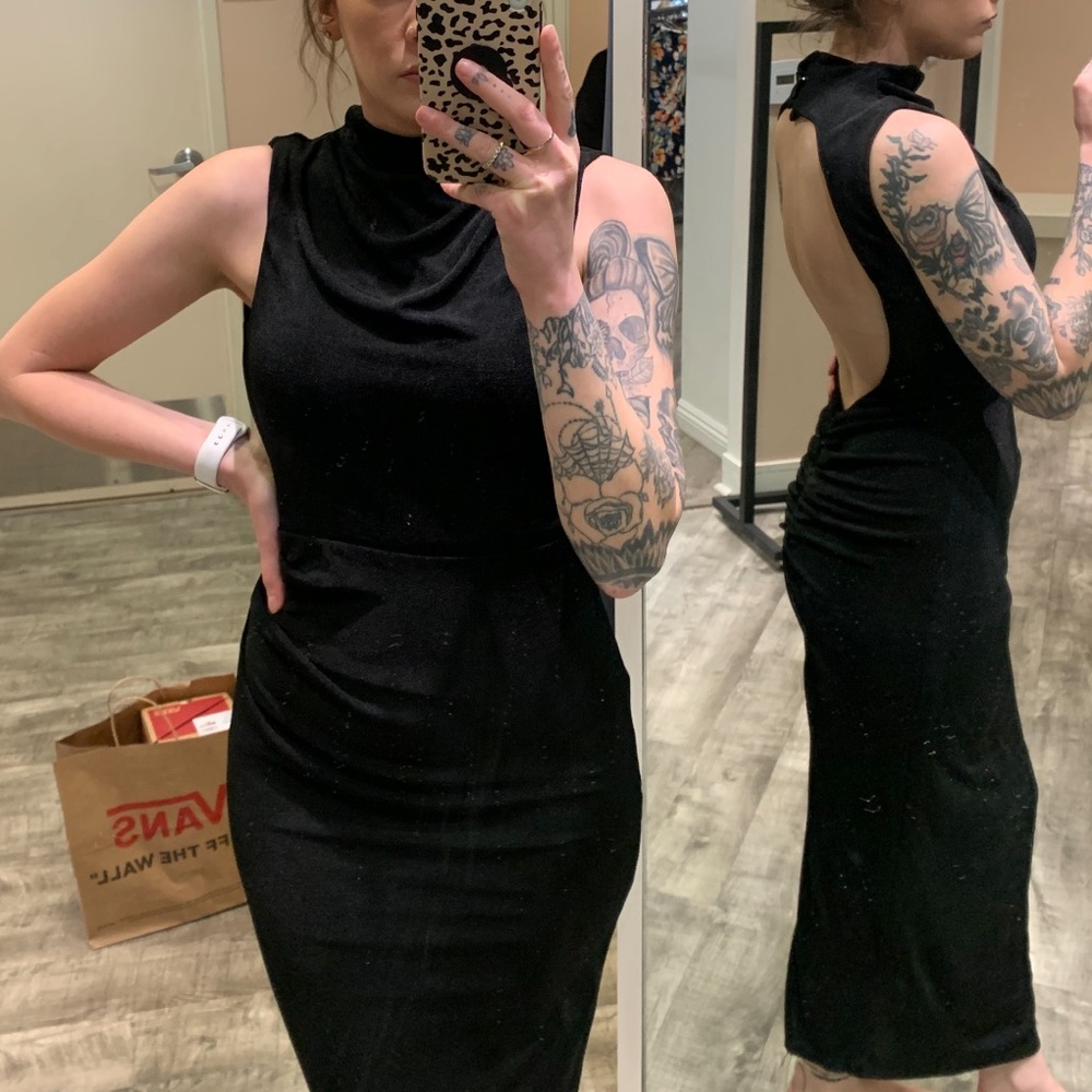 Elegant Black Bridesmaid Sleeveless Dress